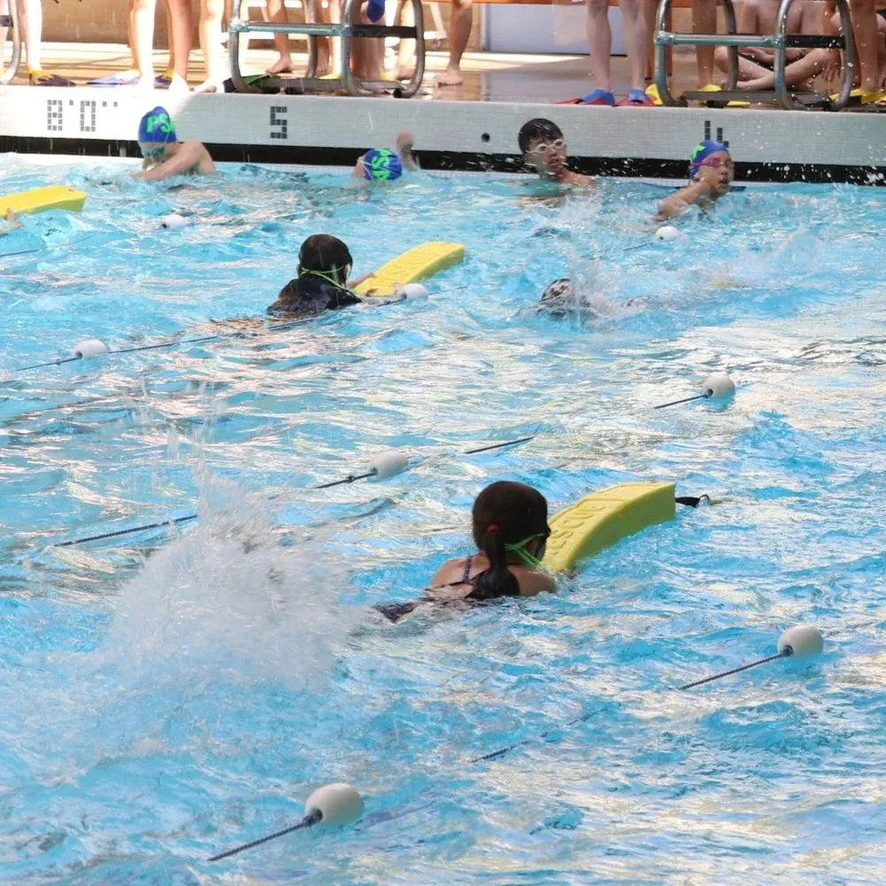 Bronze-level swimmers training in the pool